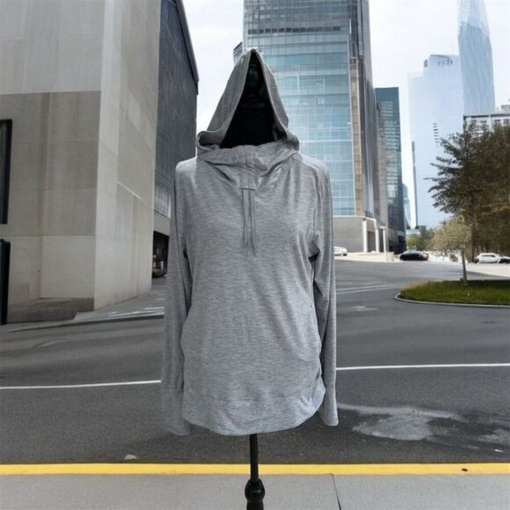 RBX Women's Light Grey Long Sleeve Hoodie Size L Casual Yoga Running Pullover